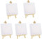 PIQIUQIU Tischstaffelei Holz Leinwand Ständer Set (5 STK) – 10x10cm Leinwand mit 15 x 8 cm Mini Staffelei, Staffelei Holz