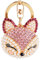 Shining crown süßer Fuchs Strass Schlüsselanhänger für Frauen funkelnde Legierung Taschen-Geldbörsen-Dekorationsanhänger Charm-Auto-Schlüsselanhänger süßes Taschenzubehör (Pink)
