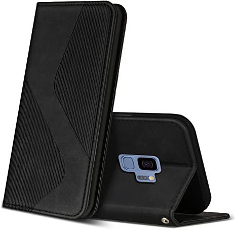 ZONNAVI Funda para Samsung Galaxy S9, Funda Libro de Cuero con Ranura para Tarjeta y Magnético, Wallet Flip Caso Cubierta Case Carcasa para Samsung Galaxy S9 (Negro)