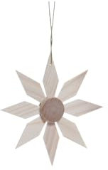 Rudolphs Schatzkiste Christbaumschmuck Holzstern mit 8 kleinen Segmenten ø 6,5 cm NEU