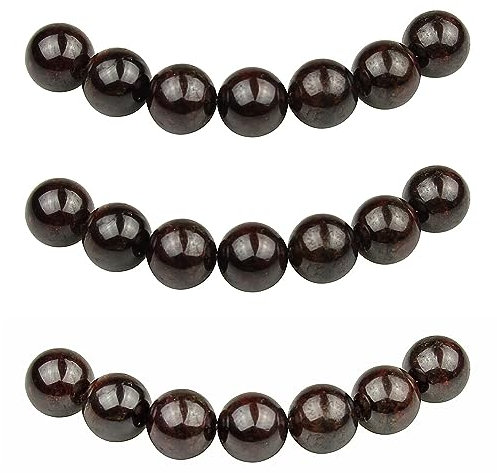 MJDCB Natural Round Stone Beads 6mm Garnet Loose Gemstone Beads for Jewelry Making Bracelet Necklace 60pcs