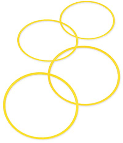 SPORTIKEL24 Kombi-Ring 70 – 4er Set – zum Aufbau von Sprung- & Hürden-Parcours – Trainingshilfe für Fußball, Leichtathletik & Hundesport (Ringe gelb)
