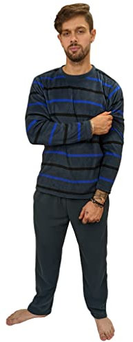 Kruxader Pigiama Invernale da Uomo in Pile Caldo Pigiama Pigiama Set Pigiama, Hamilton Blu, XXL