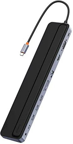 Baseus HUB EliteJoy 11-in-i Gen2 (Type-C auf HDMI 4K 30Hz / 3X USB3.0 / Type-C PD 100W / DP 4K 60Hz / VGA/SD/TF / RJ45