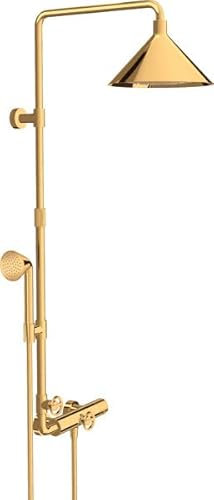 hansgrohe Axor Starck ShowerSolutions Showerpipe mit Thermostat und 2jet Kopfbrause designed by Front, Farbe: Polished Gold Optic