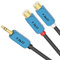 J&D Cable de 3,5 mm a 2 RCA, Adaptador de Audio Estéreo de 3,5 mm Macho a 2 RCA Hembra, Cable de Extensión RCA Hembra a 3,5 mm Macho con Carcasa de Cobre Chapada en Oro de Alta Resistencia, 0,3 Metro