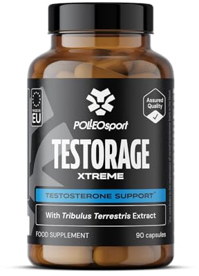 Polleo TestoRage Xtreme - Testosteron Booster mit Zink, Tribulus, Maca & Vitamin B6 – 90 Kapseln – für Männer, Energie, Hormonbalance & Leistungsfähigkeit