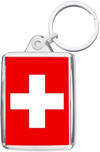 Pixly® Porte-clés drapeau de la Suisse - Souvenir suisse, claire, M