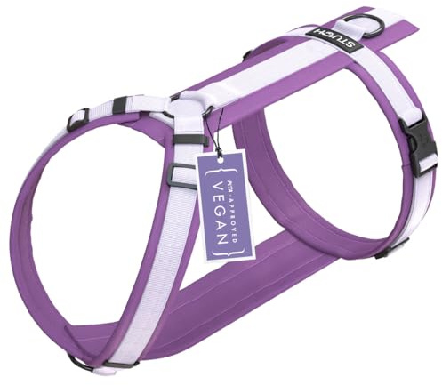 STUCH Y-Hundegeschirr gepolstert & verstellbar – formstabiles, Robustes Nylon Geschirr für kleine & große Hunde – 100% Vegan & PETA Zertifiziert (Lila, M)