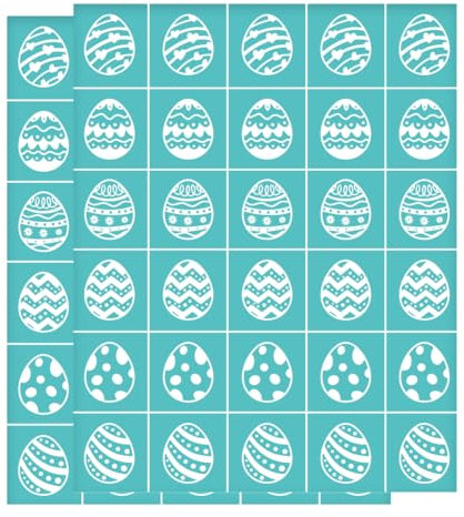 INFUNLY 2 Stück Siebdruckschablonen Für Ostereier 8.5x11 selbstklebende Siebdruckschablonen Mit Frühlingsthema Wiederverwendbare Netztransfers Osterdekorationen Für DIY-Malerei Auf Holztafel Heim