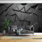 KoKoty Papier peint Soie 3D Carrés de losange abstraits noirs-350 x 260 cm-XXL illusion d'optique Papier peint Déco Mural Tableaux Muraux Photo