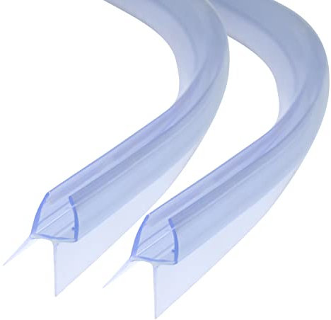DOPPOSO Joint de douche incurvé, 2 x 40 cm, joint de rechange pour porte de douche de 6 mm/7 mm/8 mm d'épaisseur, pré-courbé et anti-éclaboussures, pour baignoire et douche ronde, douche quart de