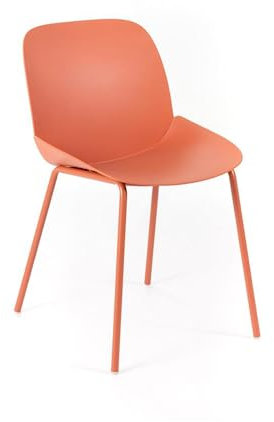 Mondo Viro Moderne Stühle aus Polypropylen Azzurra mit lackiertem Metallgestell für Wohnzimmer (Rost/6 Stück)