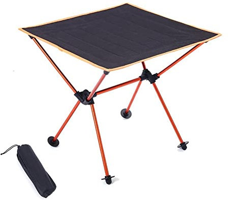 Klapptisch Campingtisch Oxstoff Outdoor Klapptisch Tragbarer Picknick Klappbeistelltisch Mit Tragetasche Faltbarer Leichter Campingtisch/Orange/49 * 49 * 46Cm