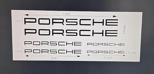 Generisch Sticker for Car Brake Caliper White Compatible with Porsche Brake Caliper (Black)