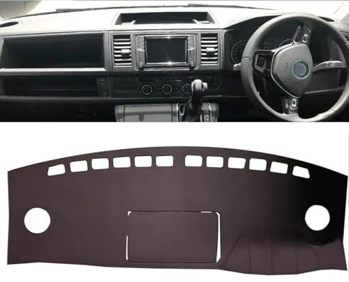 LIOUFTT Leder Auto Armaturenbrettmatte Armaturenbrett Abdeckung Pad Armaturenbrett Matte Teppich, passend für VW Multivan T6 Transporter Zubehör