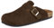 Intini Hausschuhe Geschlossen Damen Clogs Herren mit Fußbett Leder Pantoletten Gartenschuhe Sommer Sandalen Latschen Bequeme Weiches Kaffee 42