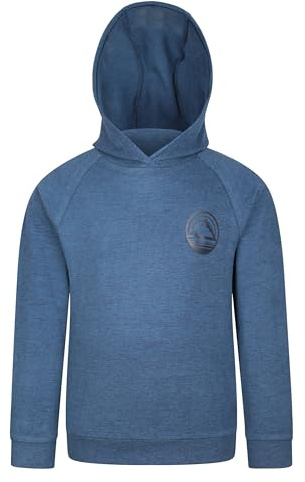 Mountain Warehouse Elias Kids Hoodie - Warm & Cosy Soft Touch Fabric, Lightweight Stylish Sweatshirt, Boys & Girls - Autumn Winter, Outdoors, Holiday & Walking Navy Kids Size 3-4 Years