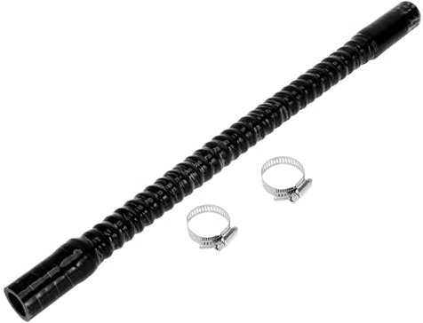 X AUTOHAUX 1 ensemble de tuyau de 22 mm ID 500 mm de longueur 0° noir fileté en silicone avec colliers de serrage pour tuyau de refroidissement universel