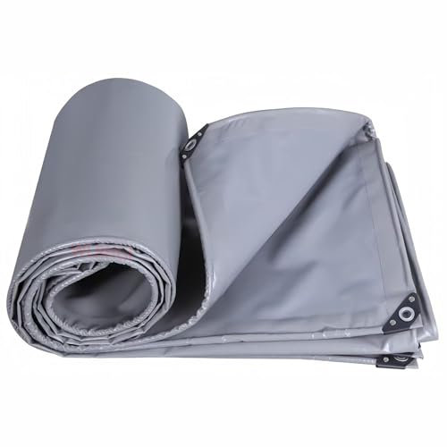 WLRHGl Lona Protectora Multiusos, 1 x 4 m impermeable, con anillos de metal, láminas protectoras para coche, lona multiusos WLR010, Gris