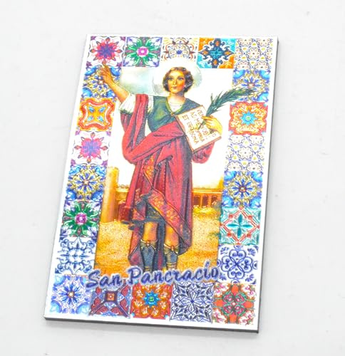 Kühlschrankmagnet Pancras de Rom San Pancracio 5,5 cm x 8,5 cm spanische religiöse Heilige Christliche Kirche von Spanien, Jesus Gott, Weihnachten
