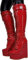 Tacchi Alti 15 cm Stivali con Zeppa Extra Large, Rosso, 46 ​​EU