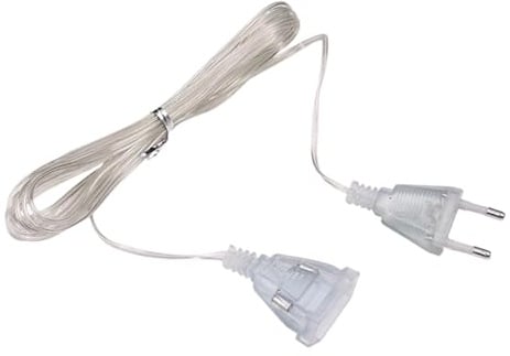 Prolunga per luci di Natale, prolunga per luci di Natale, prolunga invisibile trasparente a 2 pin da 10 piedi, cavi di illuminazione 220 V, prolunga a filo fine per collegare ghirlande