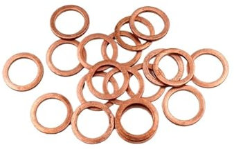 CTRSM Kupferscheiben, 5 Stück DIN7603 M6 M8 M10 M12 M14 M16 M18 M20 T3 O-Ring-Dichtungsring Kupferscheibe Bootsscheibe Flachdichtring Fitting(M10 (10x16x2))