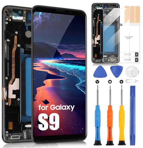 Écran LCD pour Samsung S9 LCD pour Samsung Galaxy S9 G960 SM-G960F Écran Tactile Digitizer Remplacement Assembly + Réparation Kit avec Cadre (Noir, Incell, Sans Fingerprint Unlocking)