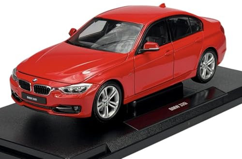 Generisch Welly Modell Auto Kompatibel mit BMW 3er F30 335i Limousine 2011-2019 Rot 1/18 1:18 Metall Modell Auto Die Cast Neu im Kasten