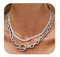 RIXERKOC Layered Chunky Gold Halskette für Damen Thick geschichtet Herringbone Paperclip Kette Halskette 18K Vergoldet Stapel Knebel Halsketten für Frauen Männer (Silber)