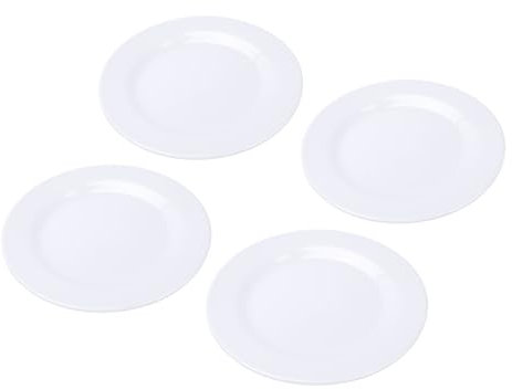 YDuupxe 4pcs Teller Melamina Cena di 9 Pollici di Spazio Bianco e impilabile: Regali Famiglia per Amici per Amici