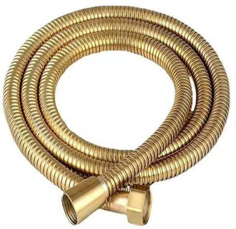 GUIPENG 1,5/2/3M Edelstahl Flexible Lange Dusche Wasser Schlauch Verlängerung Sanitär Rohr Ziehen Rohr Bad Zubehör(Gold,2M)