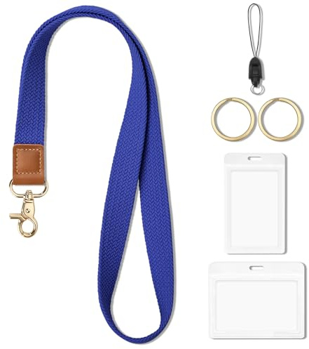 CHUQING Ausweishülle mit Band Schlüsselband zum Umhängen Kleinblau | Polyester-Lanyard mit Kartenhüllen. Zum Tragen von Ausweisen, Zutrittskarten und Schlüsseln, ideal für Büro und Kreuzfahrt