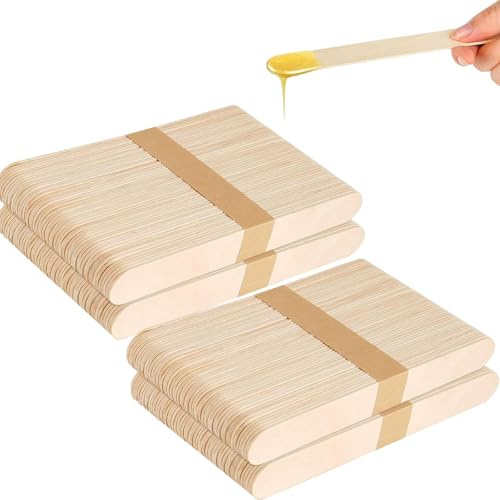 200 Pcs Wax Sticks, 5.9 in Wooden Waxing Spatulas, Disposable Wax Sticks for Eyebrows, Body, Face, Lip Removal, Ideal for Warm Hot Wax