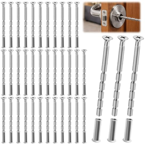 38 Pcs M4 Door Handle Screws for Handles Connecting Fixing Bolts | Adjustable Length Through Bolts for Kitchen Cabinet Door Drawer Knobs and Handles