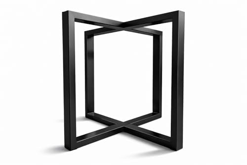 Magnetic Mobel Tisch-Kufen Schwerlast Tischgestell aus Metall, Stabile Möbel-Kufen, Tischbeine für Esstisch und Schreibtisch, Schwarz (Schwarz, 70x70 cm)