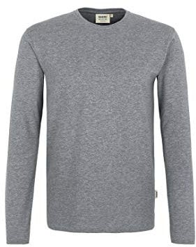 HAKRO Langarm T-Shirt „Heavy“ - 278 - grau meliert - Größe: 3XL