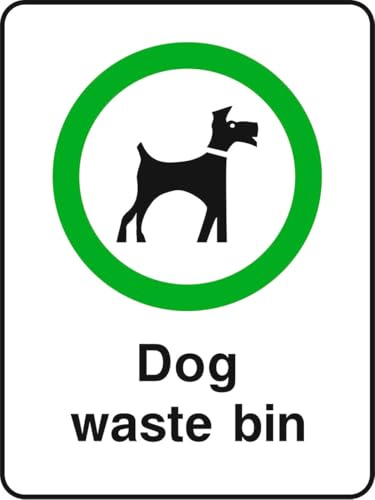 Dog Waste Bin Sticker 200mmx150mm | Self-adhesive weatherproof vinyl playground sticker, UV-stable indoor & outdoor. Peel & stick. UK made.
