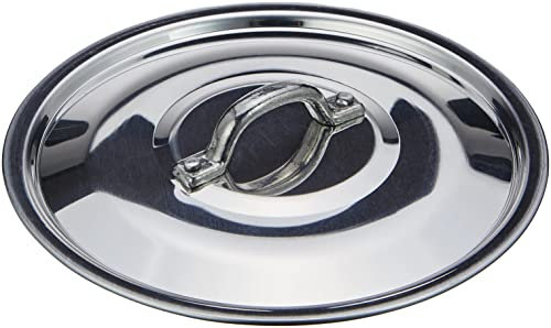 Pentole Agnelli FAMA2916 Couvercle Plat avec poignée, Bord et Pont, Type Lourd en Aluminium BLTF, Argent Poli, 60 cm