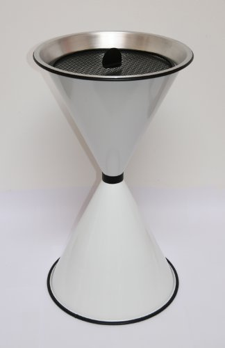 Stand Aschenbecher Diabola 71x40cm weiß inkl. 25 kg Quarzsand SZAGATO | Made in Germany 71x40 cm großer Stand-Aschenbecher für überdachten Außenbereich stehend