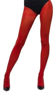 Smiffys Blickdichte Strumpfhose, Rot Halloween