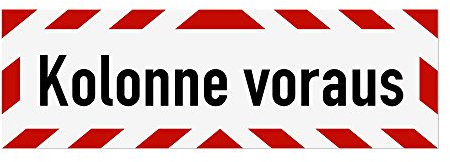 Magnetschild Kolonne voraus | Schild magnetisch | lieferbar in drei Größen (45 x 15 cm)