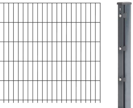 Alberts 644840 Doppelstabmattenzaun als Zaun-Komplettset, anthrazit