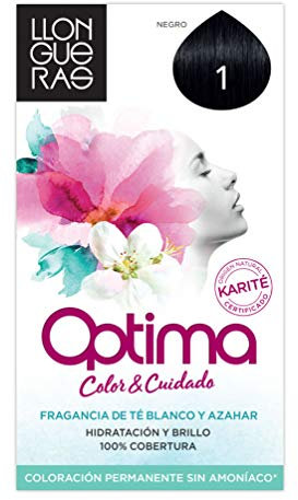 Llongueras Optima Tinte de Cabello Permanente sin Amoniaco Tono #1 Negro