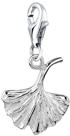 Nenalina Ginko Blatt Karabiner Charm Anhänger für Bettelarmband aus 925 Sterling Silber 713273-000
