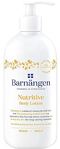 Barnängen, Nutritive Körpercreme, Camemor-Behandlung und Protecting Cold Cream, feuchtigkeitsspendende Körpercreme, ideal für trockene und sehr trockene Haut, beruhigt und schützend, 400 ml Flasche