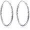 Creolen Ohrringe Damen 925 Sterling Silber Diamant-Cut Creolen Runde Ohrringe für Frauen Mädchen Unisex, Durchmesser 20,30,40,50,60mm (Silber 30 mm Durchmesser)