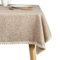 GLORY SEASON Leinen Rustikale Sackleinen Waschbare Tischdecke, Solide Schweres Tan 140 x 240 cm Rechteckige Overlay Spitzenkante Tischdecke für Küche Esszimmer Dekoration