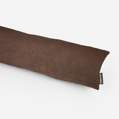 SCHÖNER LEBEN. Zugluftstopper Kunstleder Dust Uni braun div. Größen, Auswahl:90cm Länge